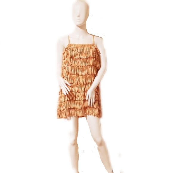 CALYPSO St.Barth Peach Silk Fringe Slip Dress- Vintage-NEW-XS - Picture 3 of 9